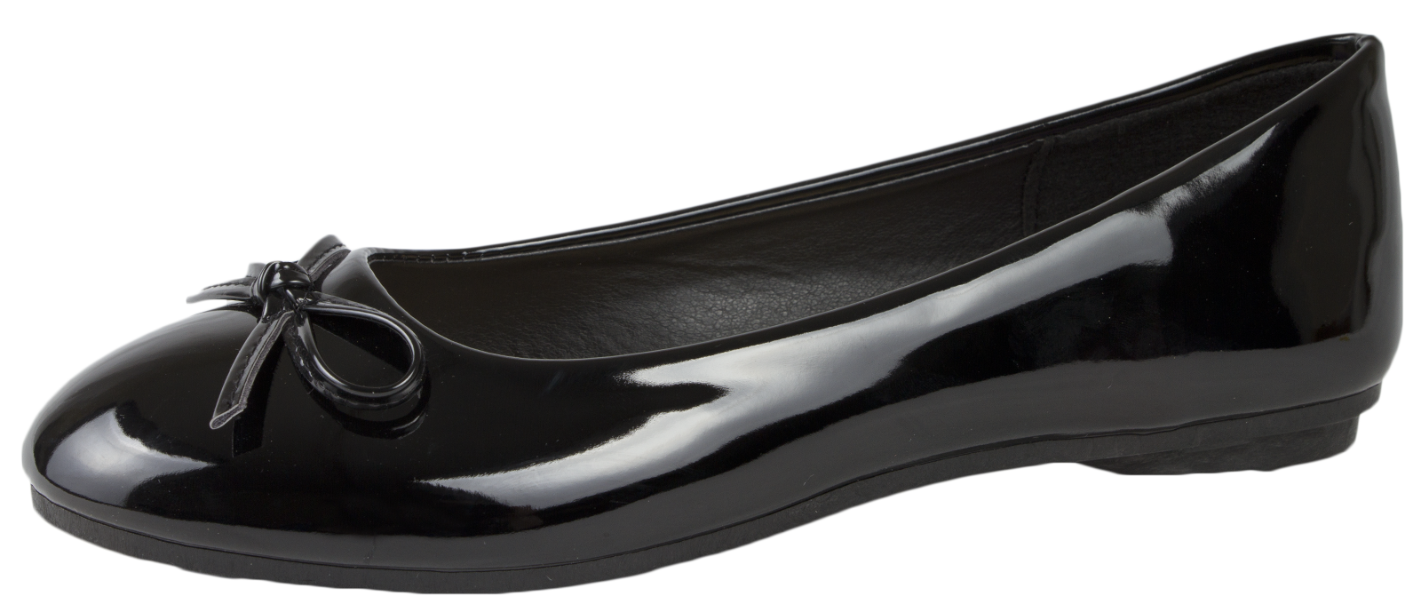 patent black flat shoes